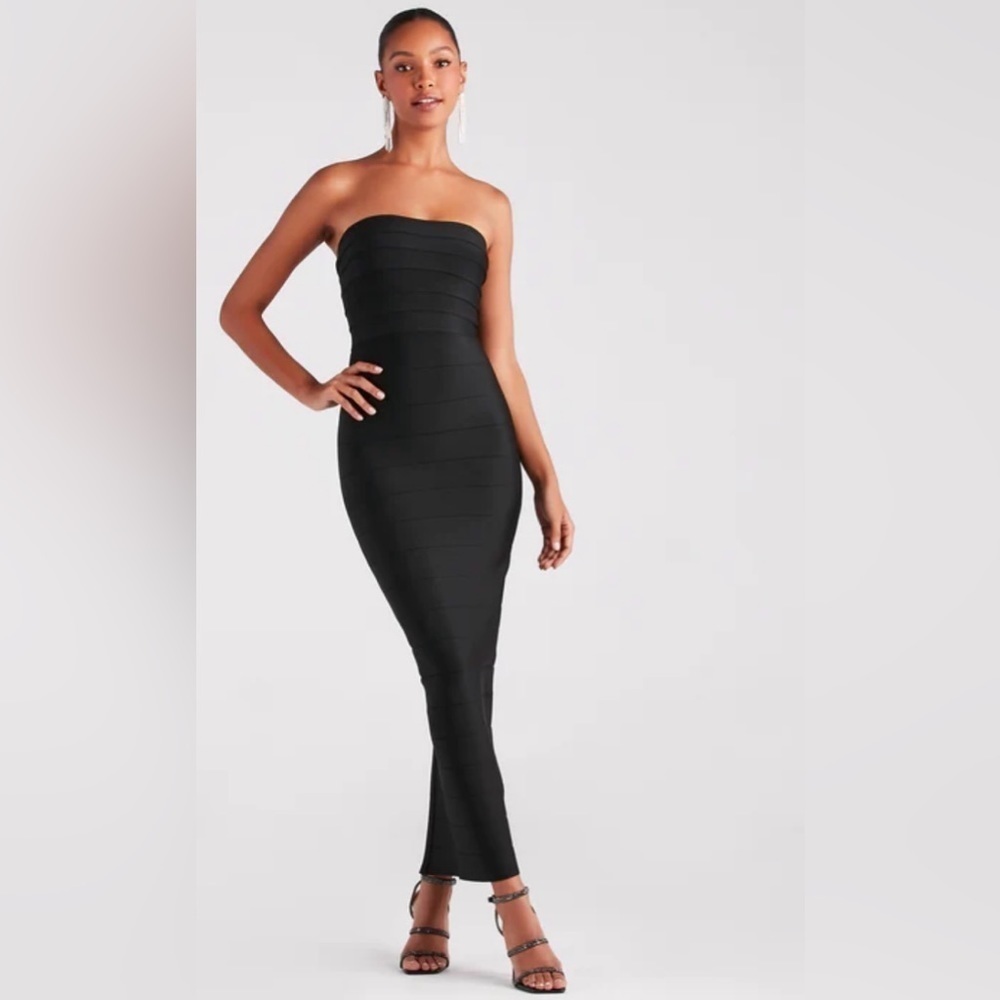 NWT Windsor Danna Formal Strapless Long Bandage Dress formal gown size XS